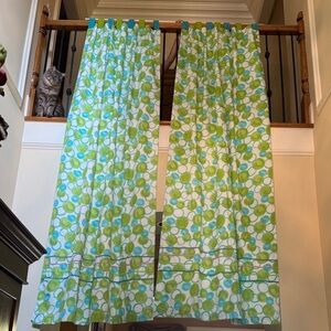 Green and Blue Polka Dot Curtains